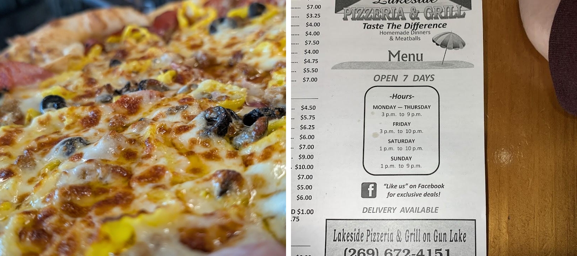 Lakeside Pizzeria Menu